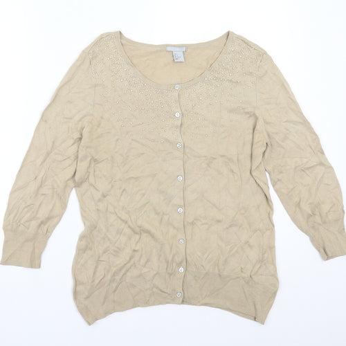 H&M Womens Beige   Cardigan Jumper Size L