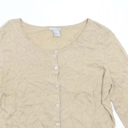 H&M Womens Beige   Cardigan Jumper Size L
