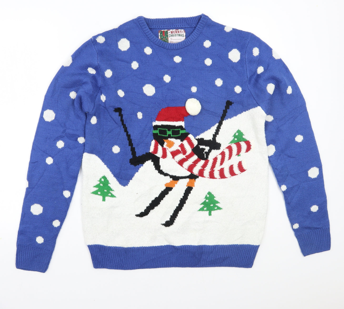 Primark Mens Blue   Pullover Jumper Size M  - Christmas