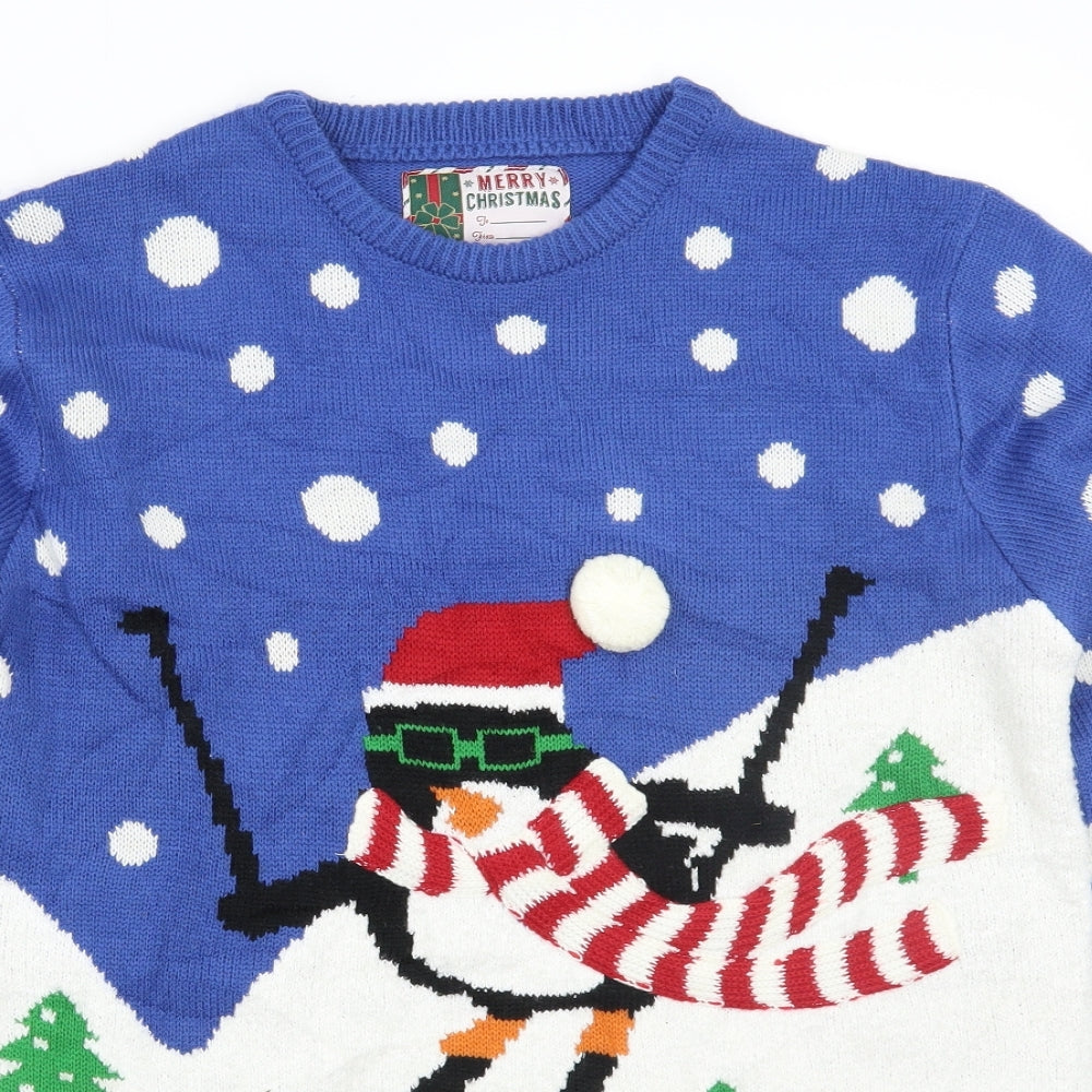 Primark Mens Blue   Pullover Jumper Size M  - Christmas