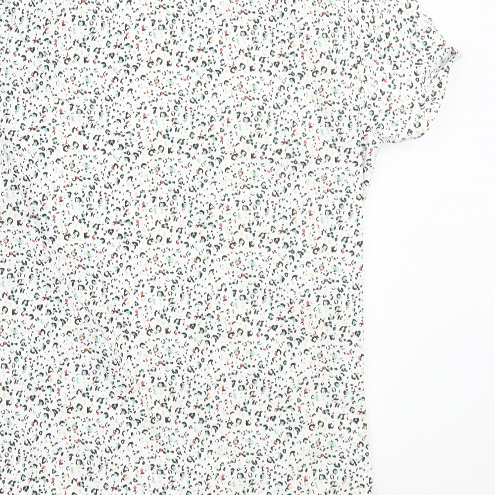 Marks and Spencer Womens White Animal Print  Basic T-Shirt Size 12