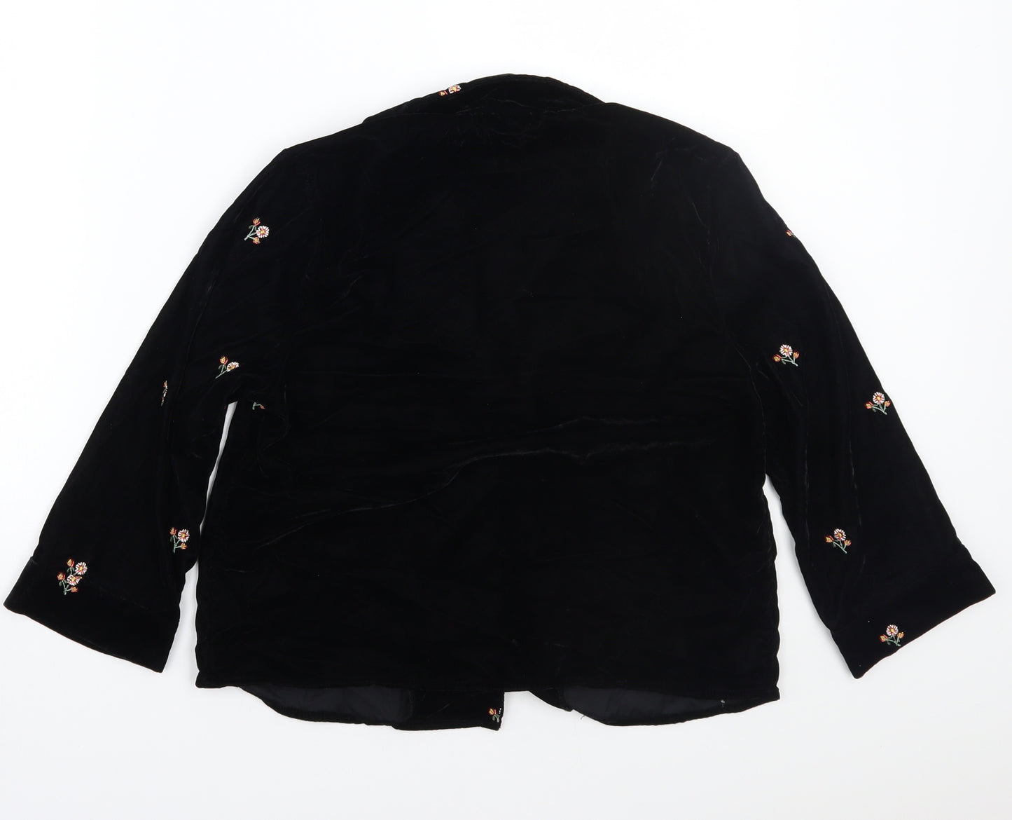 Newlook Womens Black Floral  Basic Button-Up Size 8