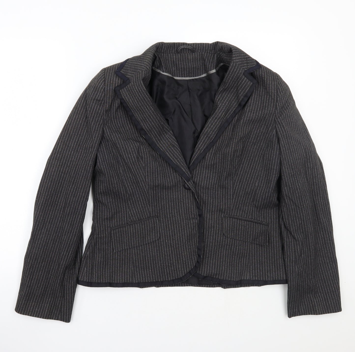 Newlook Womens Grey Striped  Jacket Coat Size 18