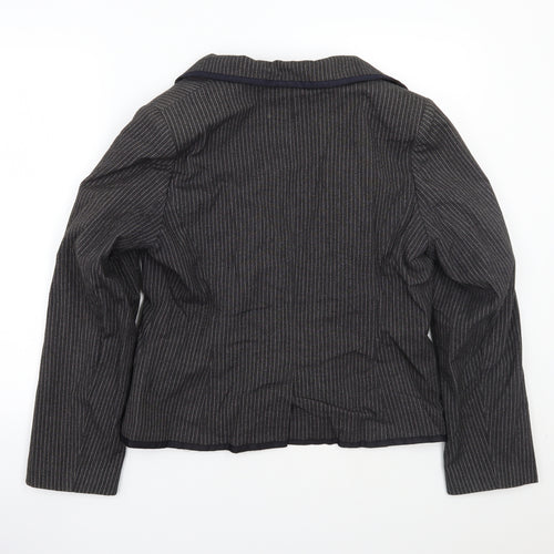 Newlook Womens Grey Striped  Jacket Coat Size 18