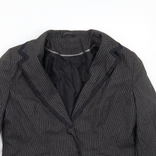 Newlook Womens Grey Striped  Jacket Coat Size 18