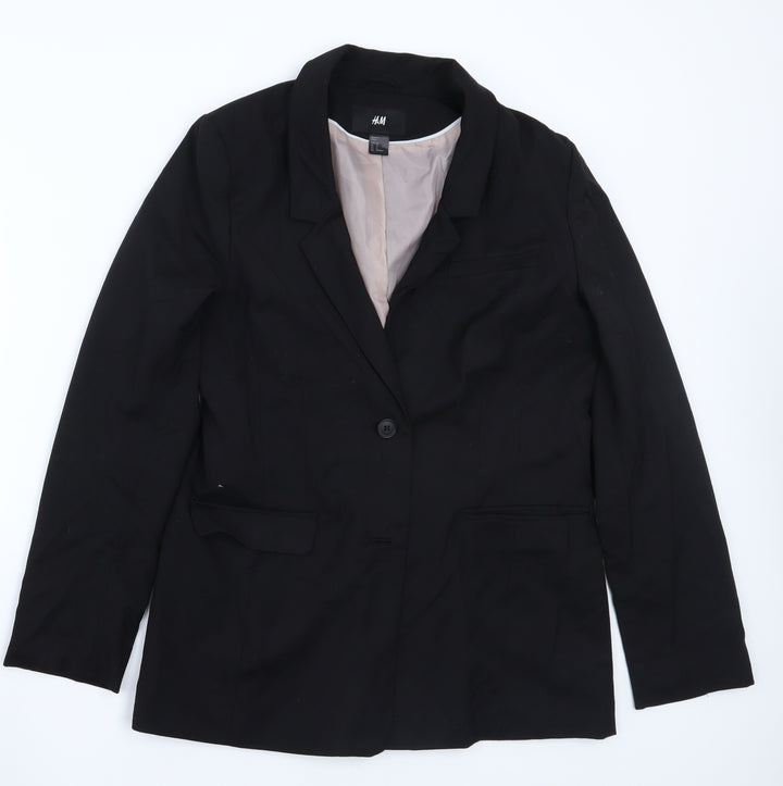 H&M Womens Black Jacket Suit Size 12
