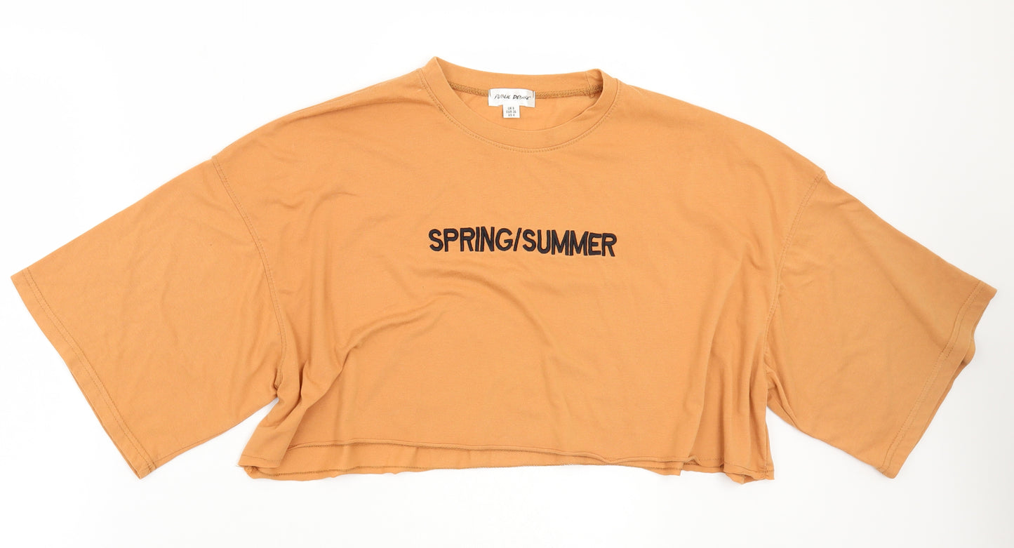 Publiv desire Womens Orange   Basic T-Shirt Size 8