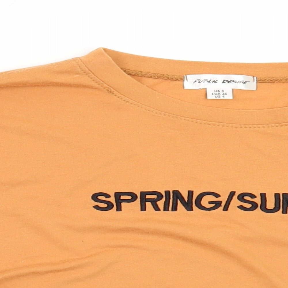 Publiv desire Womens Orange   Basic T-Shirt Size 8