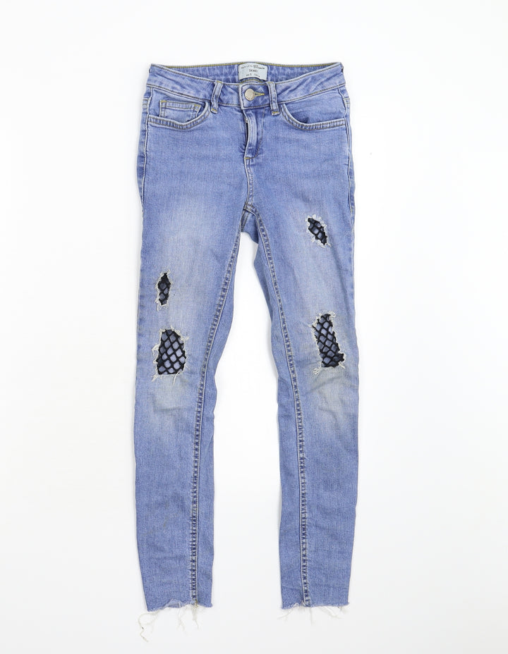 New Look Girls Blue Denim Skinny Jeans Size 9 Years
