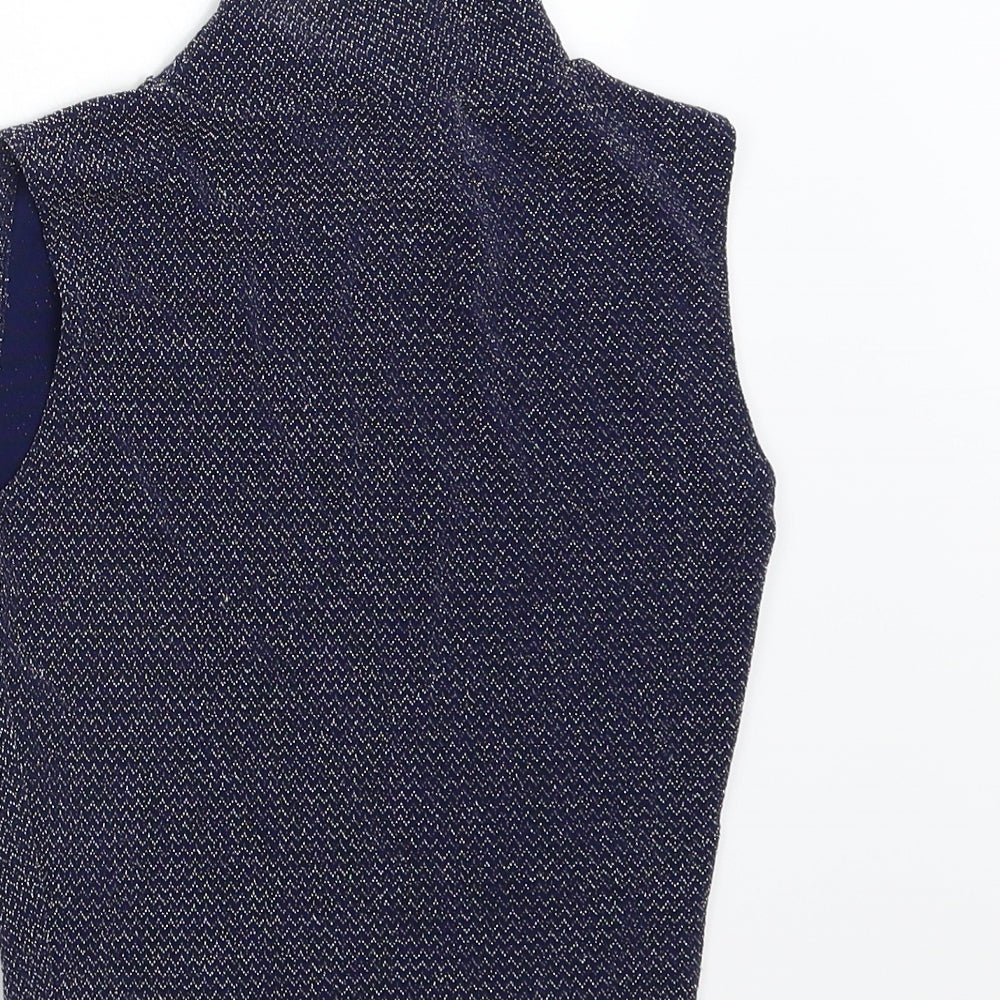 Fashion Union Womens Blue  Knit Basic Tank Size 6