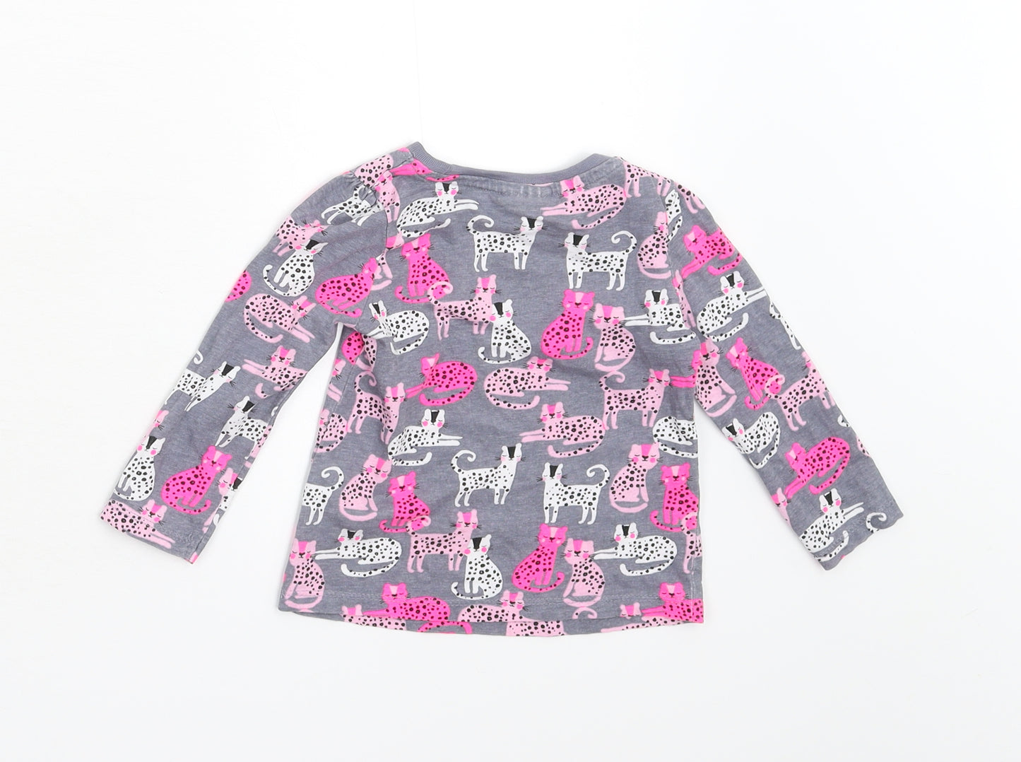 So  Cute Baby Grey Animal Print  Basic T-Shirt Size 9-12 Months