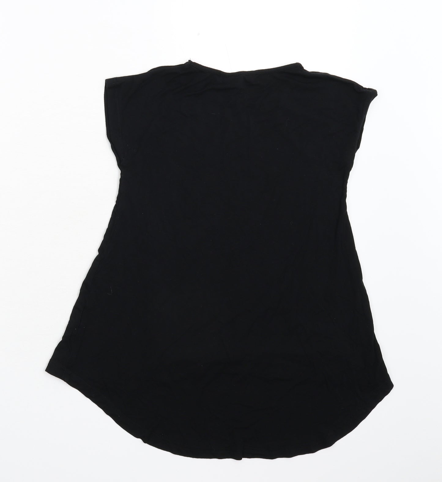 Fluid Girls Black Geometric  Basic T-Shirt Size 7-8 Years  - Stars
