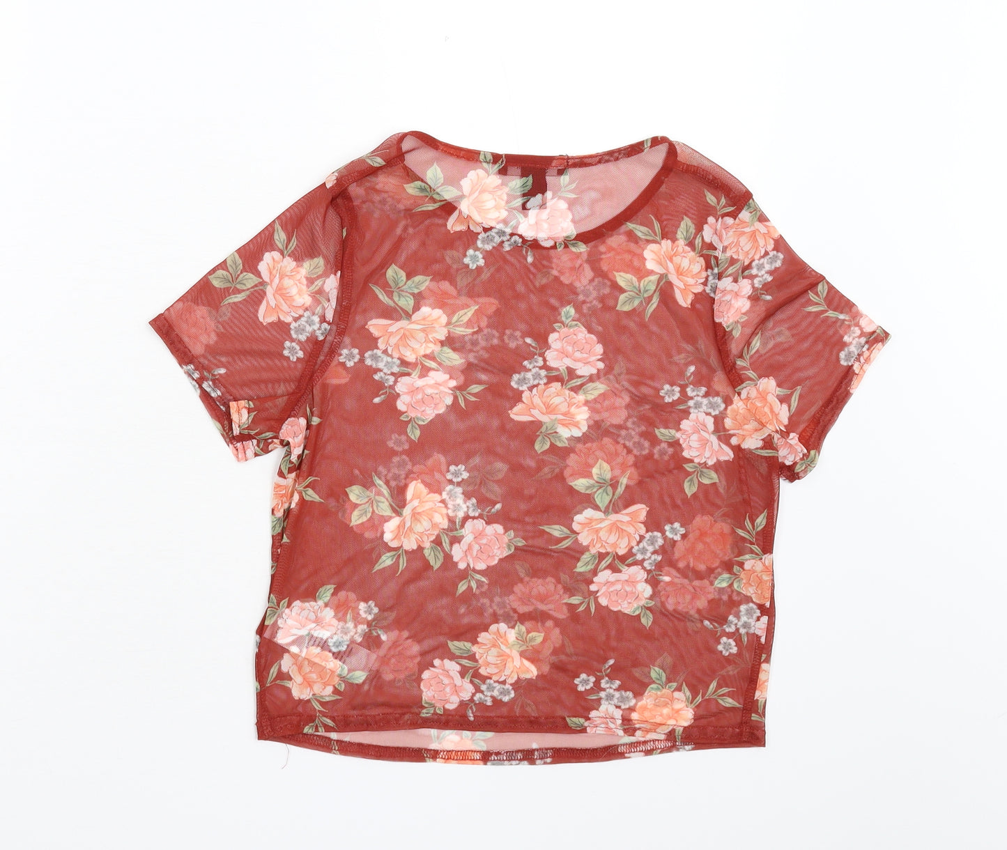 New Look 915 Girls Orange Floral  Basic Blouse Size 10-11 Years