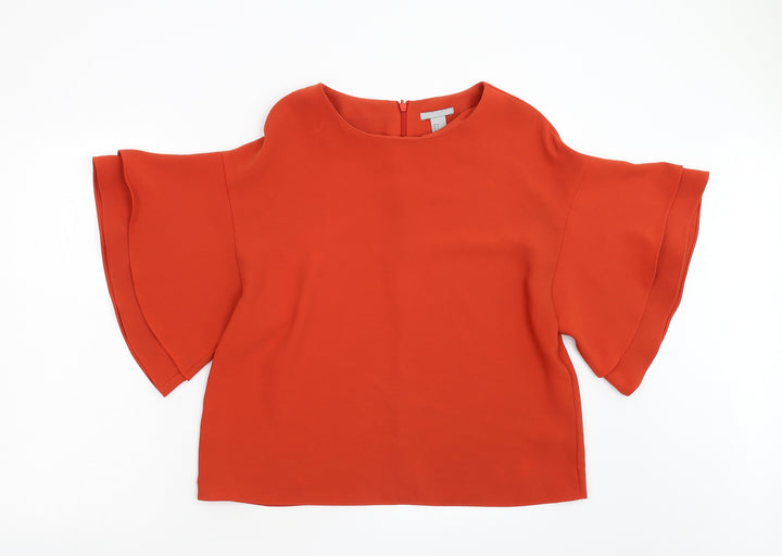 H&M Womens Orange   Basic Blouse Size 10