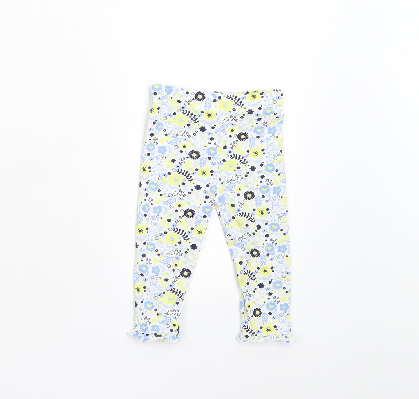 Lullaby Baby White Floral  Sweatpants Leggings Size 9-12 Months