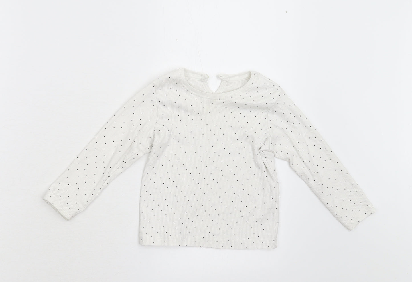 Primark Baby White Polka Dot  Basic T-Shirt Size 18-24 Months