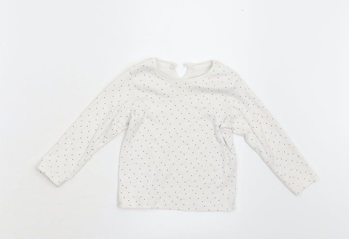 Primark Baby White Polka Dot  Basic T-Shirt Size 18-24 Months