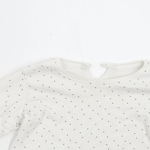 Primark Baby White Polka Dot  Basic T-Shirt Size 18-24 Months