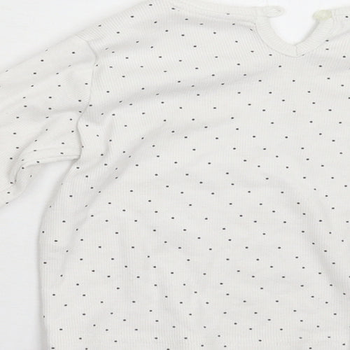 Primark Baby White Polka Dot  Basic T-Shirt Size 18-24 Months