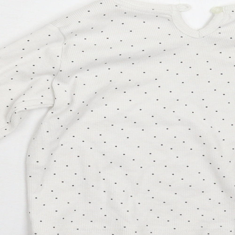 Primark Baby White Polka Dot  Basic T-Shirt Size 18-24 Months