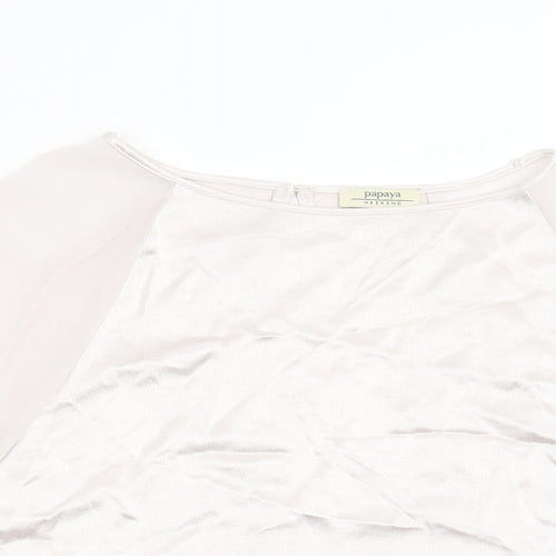 Papaya Womens Silver   Basic Blouse Size 10