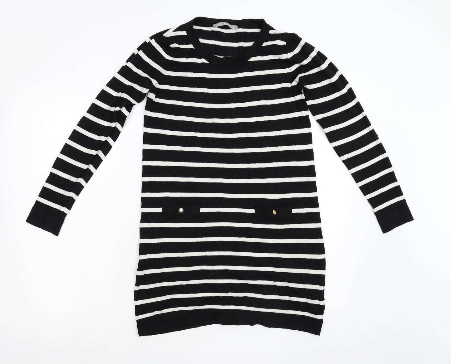 M&S Womens Multicoloured Striped Knit Jumper Dress  Size 8