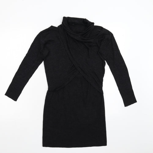 All Saints Womens Black  Knit Jumper Dress  Size S