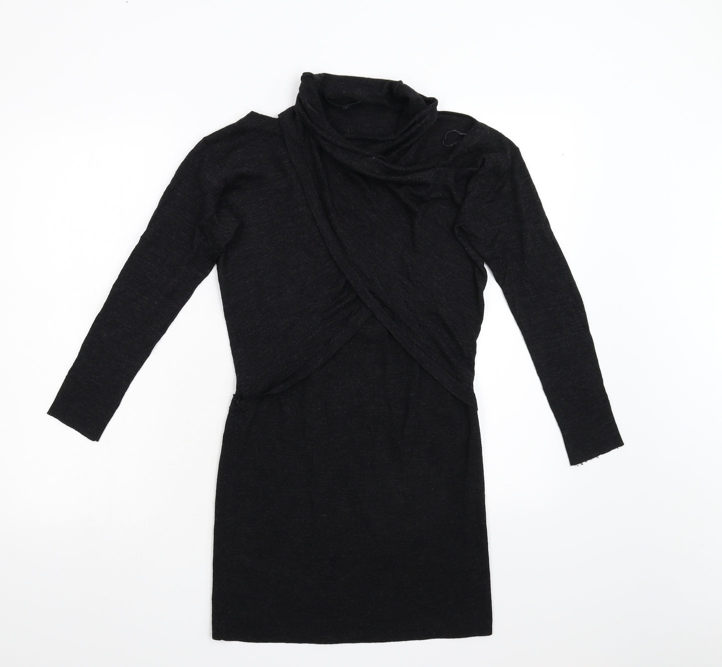 All Saints Womens Black  Knit Jumper Dress  Size S