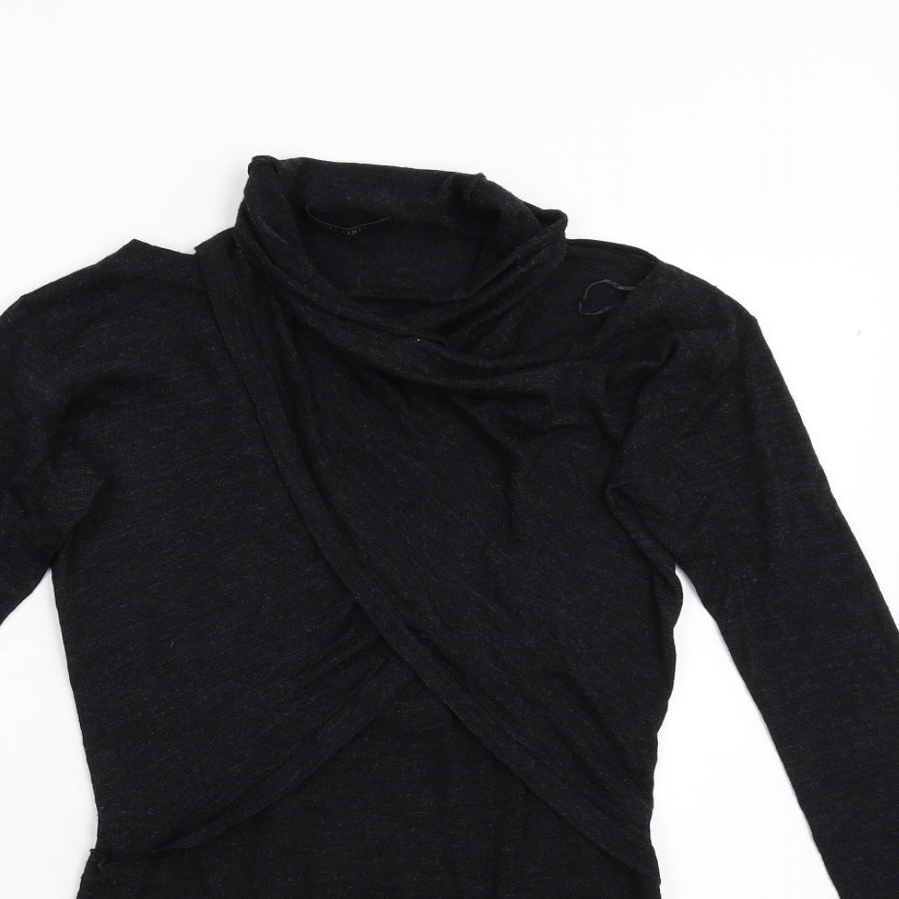 All Saints Womens Black  Knit Jumper Dress  Size S