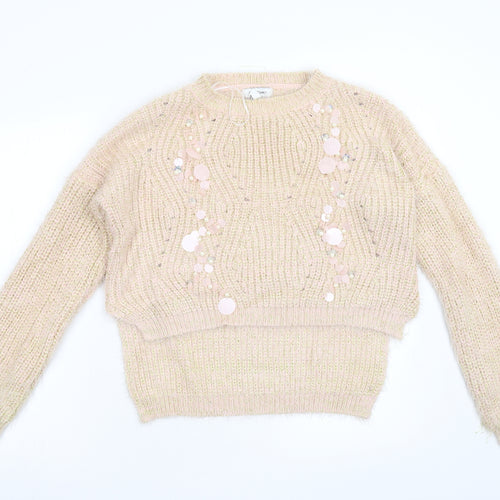 Wild Flower Womens Pink  Knit Pullover Jumper Size M