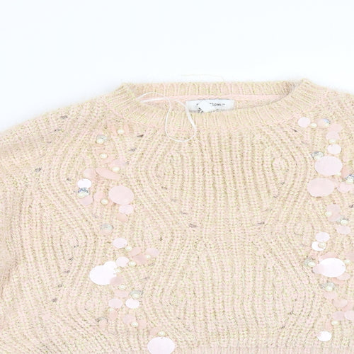 Wild Flower Womens Pink  Knit Pullover Jumper Size M