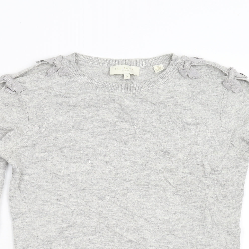 Ted Baker Womens Grey  Knit Pullover Jumper Size XS