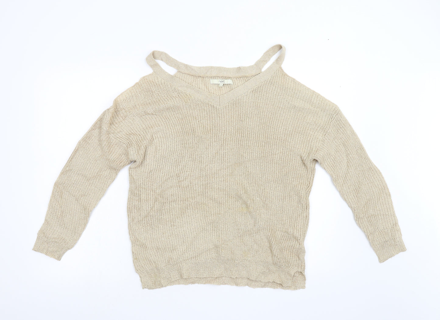 NEXT Womens Gold  Knit Pullover Jumper Size 14