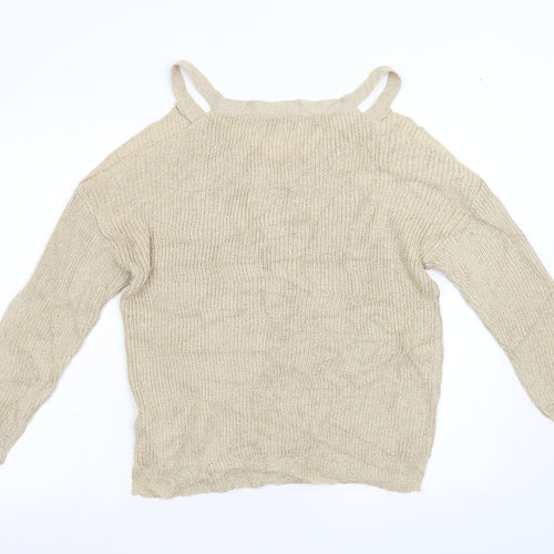 NEXT Womens Gold  Knit Pullover Jumper Size 14