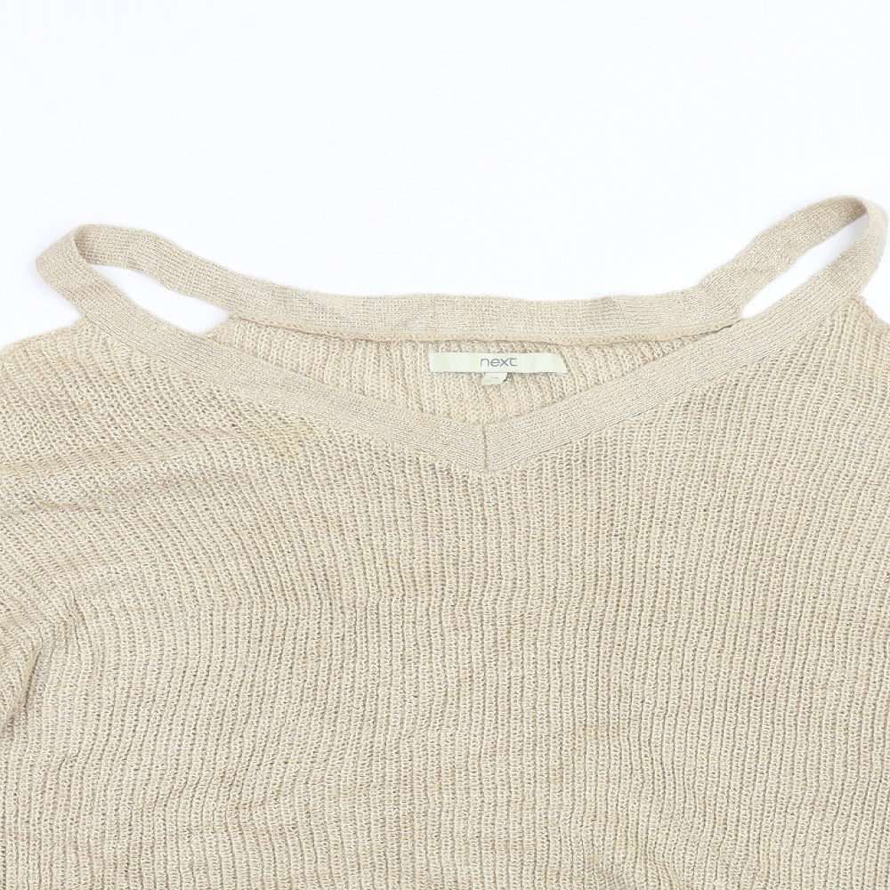 NEXT Womens Gold  Knit Pullover Jumper Size 14