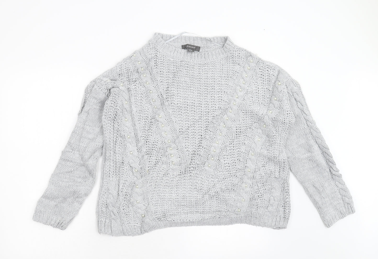 Primark Womens Grey  Knit Pullover Jumper Size M