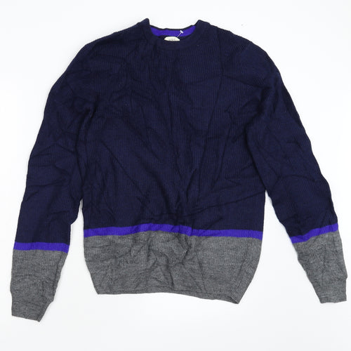 M&S Mens Blue  Knit Pullover Jumper Size M