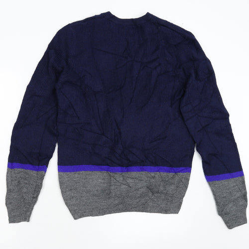 M&S Mens Blue  Knit Pullover Jumper Size M
