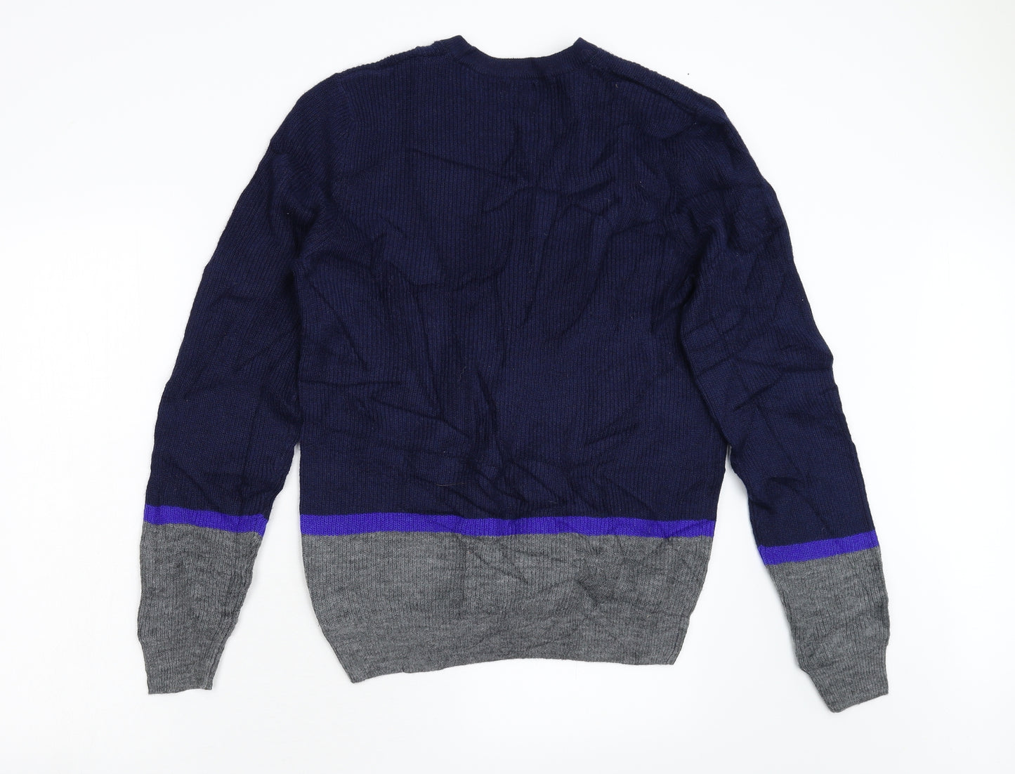 M&S Mens Blue  Knit Pullover Jumper Size M