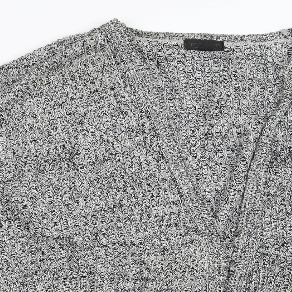Topshop Womens Grey  Knit Cardigan Jumper Size 14