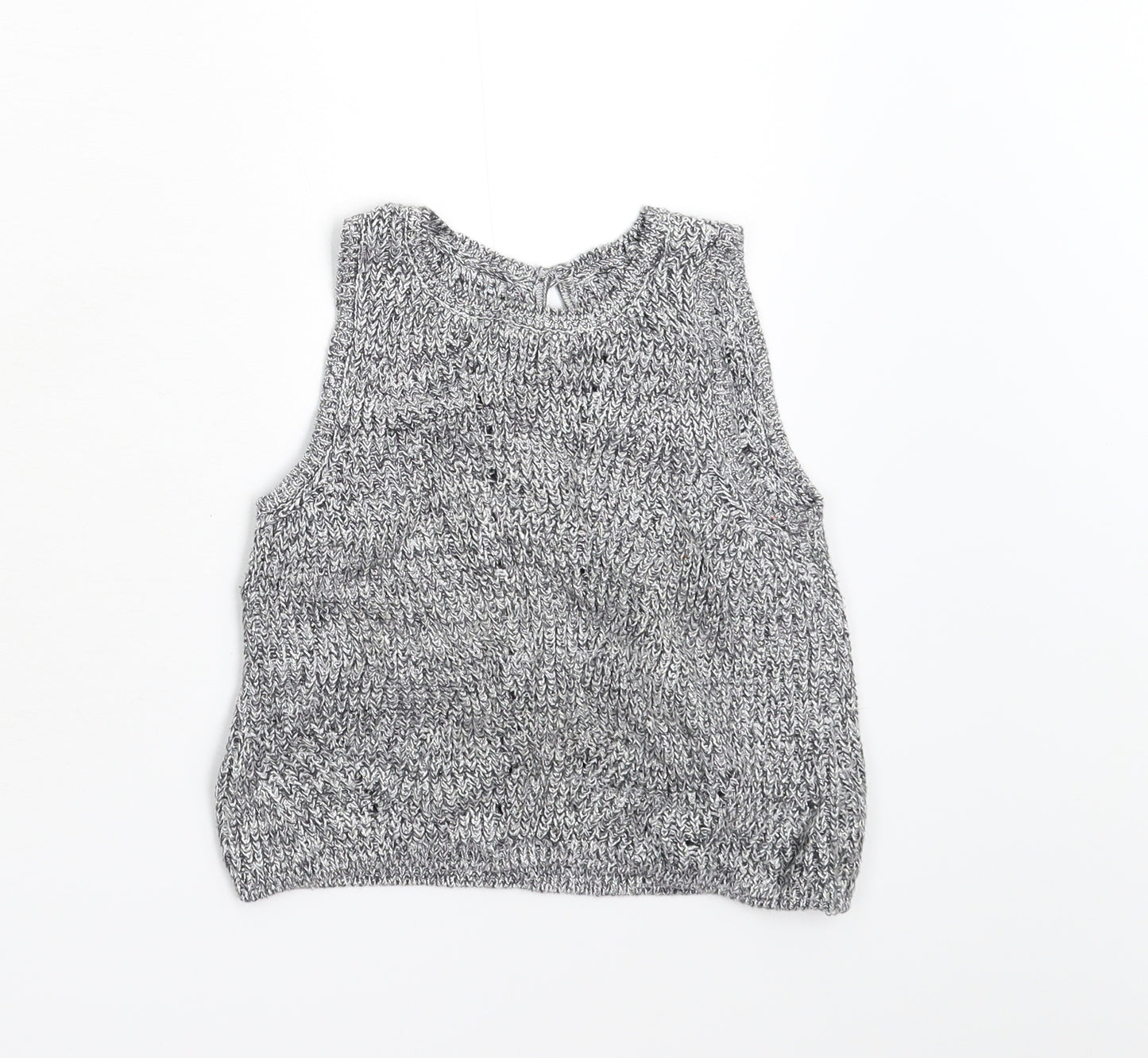 M&S Girls Grey  Knit Pullover Jumper Size 3-4 Years