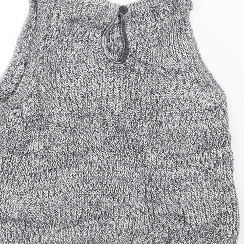 M&S Girls Grey  Knit Pullover Jumper Size 3-4 Years