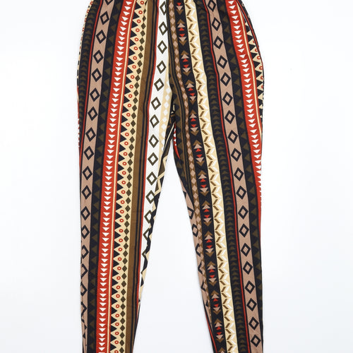 SheIn Womens Multicoloured Geometric  Trousers  Size S L27 in