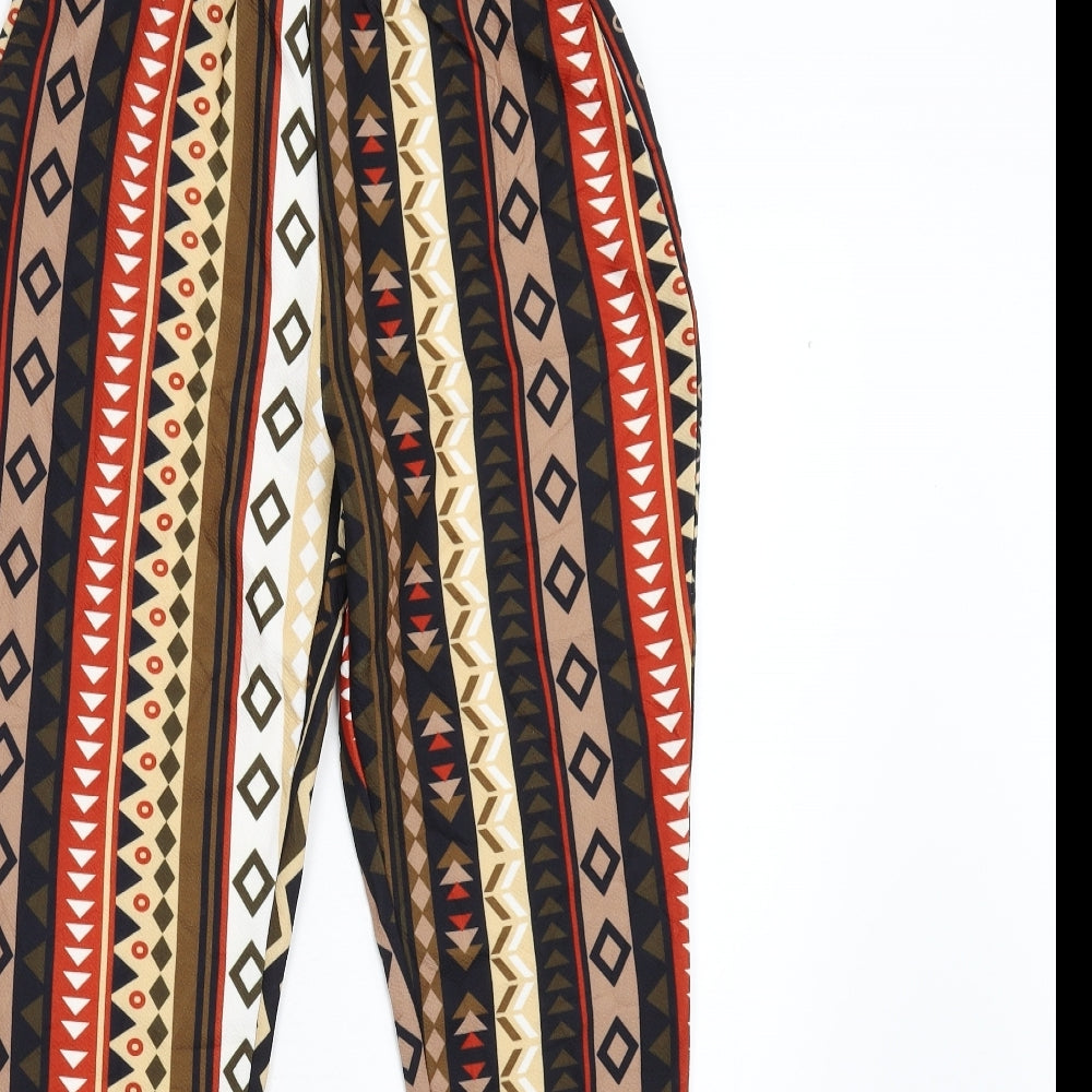 SheIn Womens Multicoloured Geometric  Trousers  Size S L27 in