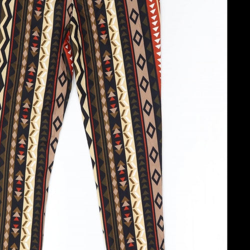 SheIn Womens Multicoloured Geometric  Trousers  Size S L27 in