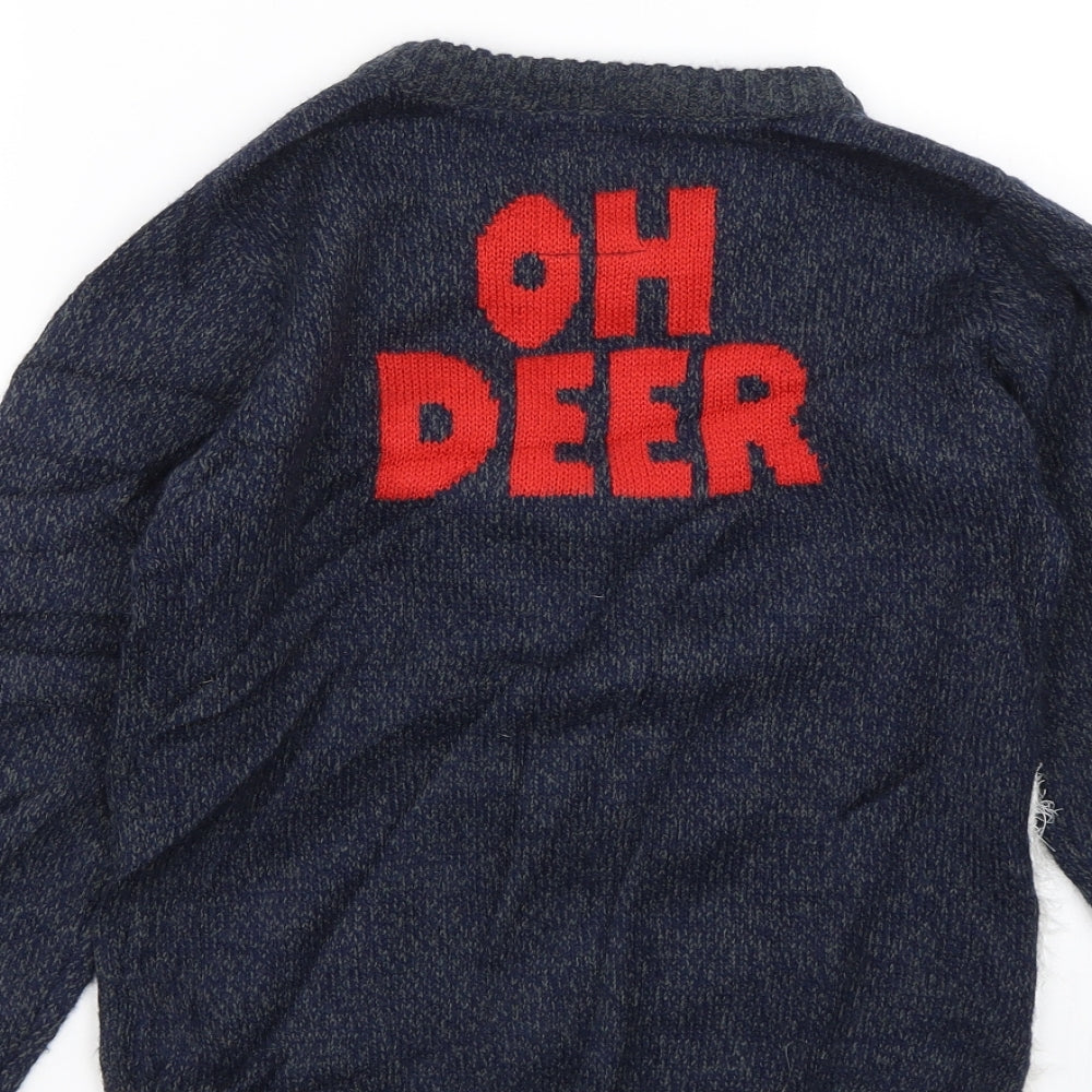 F&F Boys Blue   Pullover Jumper Size 8-9 Years  - Christmas jumper