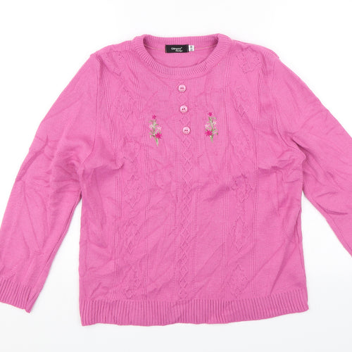 Glimpse Design Womens Pink   Pullover Jumper Size S
