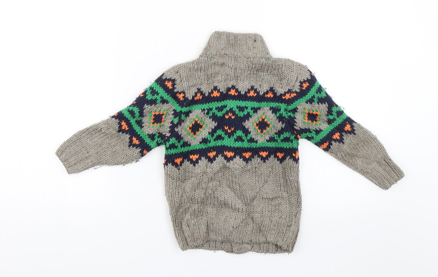 M&S Boys Brown   Cardigan Jumper Size 2-3 Years