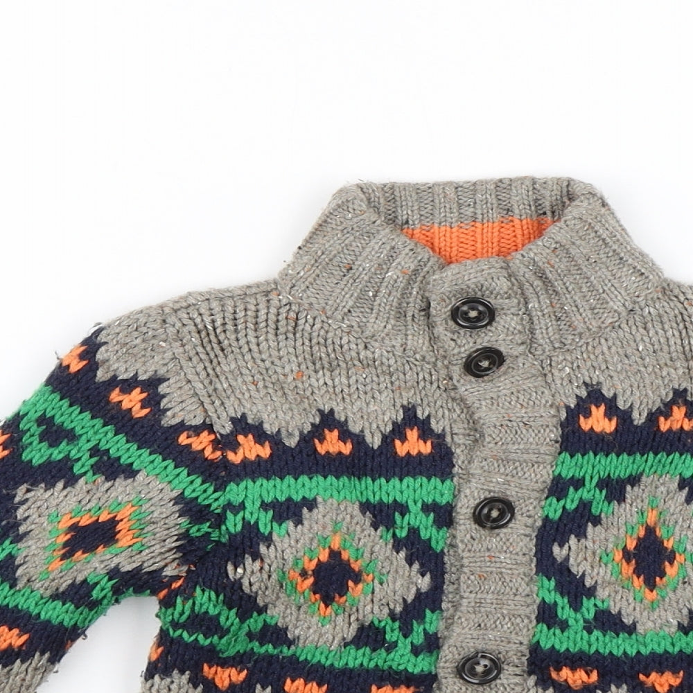 M&S Boys Brown   Cardigan Jumper Size 2-3 Years