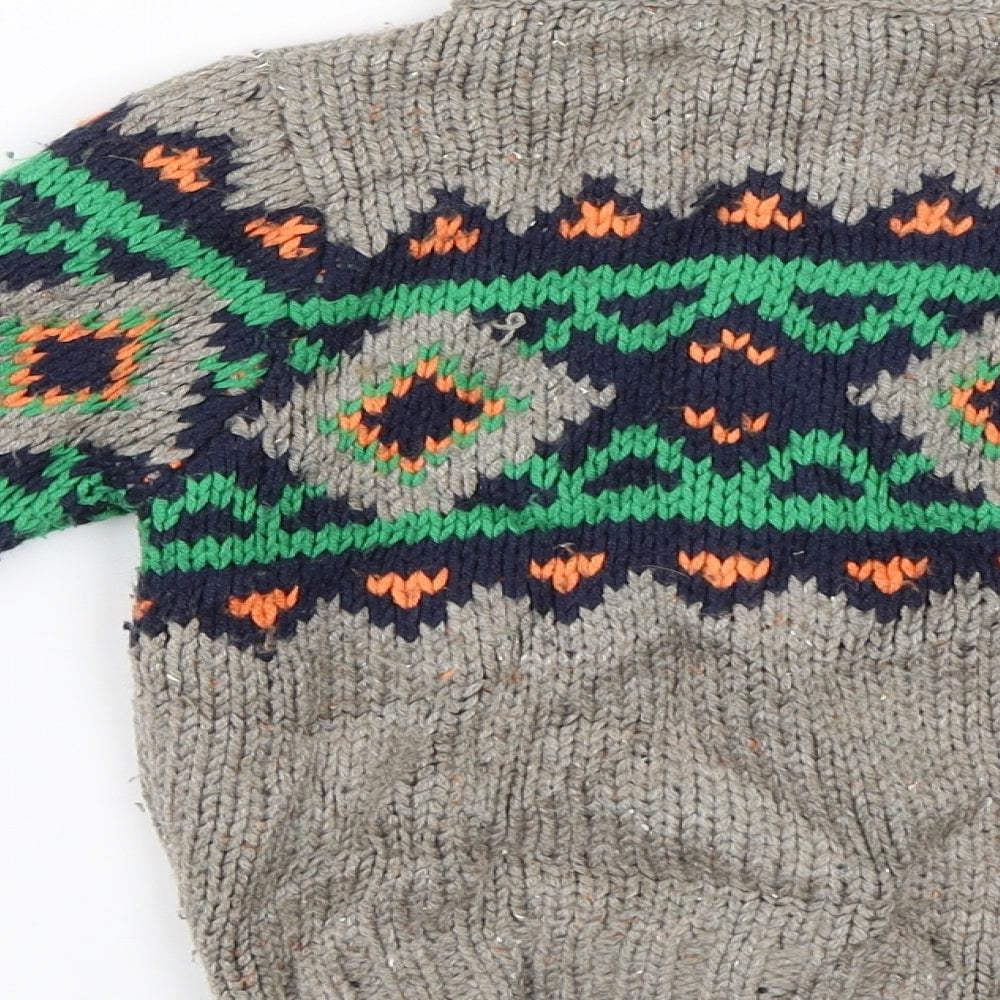 M&S Boys Brown   Cardigan Jumper Size 2-3 Years